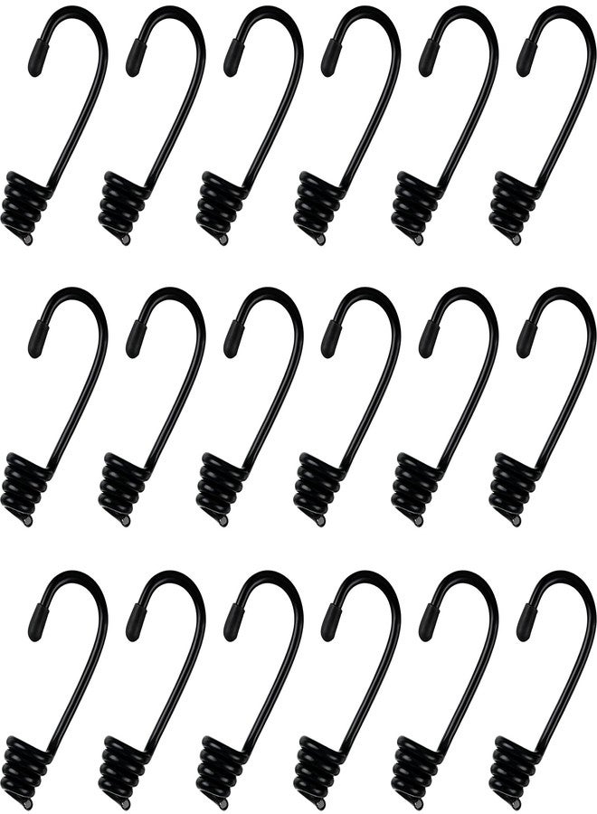Ferraycle 20 Pieces 1/4 Inch Plastic Coated Bungee Cord Hooks Spiral Shock Cord Hook Wire Bungee Hooks End for Elastic Rope, Boating, Camping, Auto and Outdoor Uses - Image 1